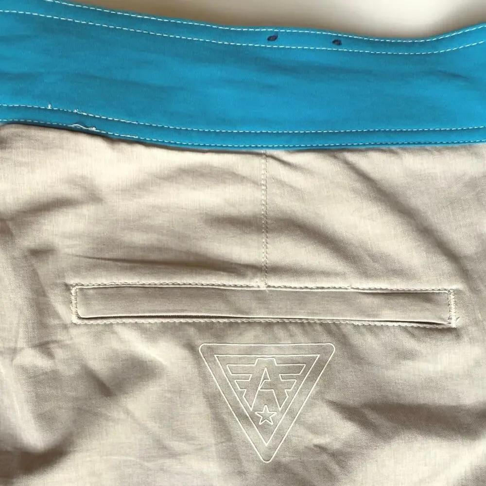 American Fighter Mens 38 Grey/Blue Swim Trunks Lining